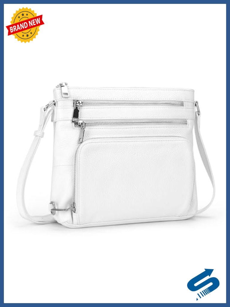 Genuine Leather Crossbody Bag With Rfid Protection Anti-Theft Shoulder Purse